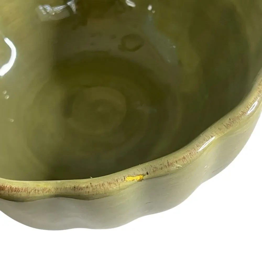 Set of 2 Vintage Roscher & Co. Bowls Bellini Collection Stoneware Green Yellow